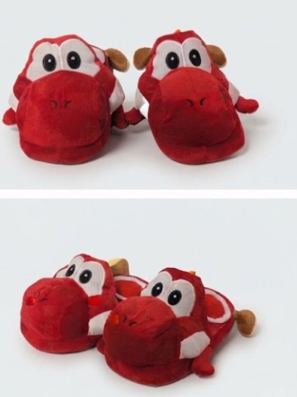 Super Mario Red Yoshi Plush Slippers Unisex Teen Adult Cosplay up to 11" long